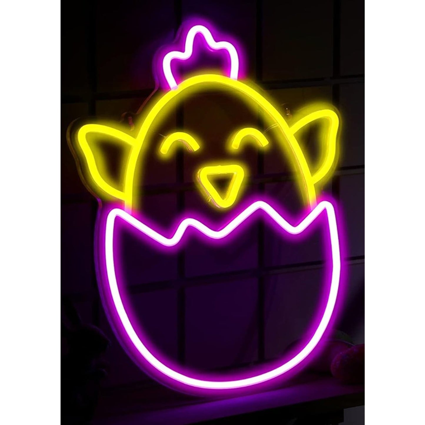 Lovely Bright Cute Baby Chick Hatching from Pink Egg LED Night Light Decor