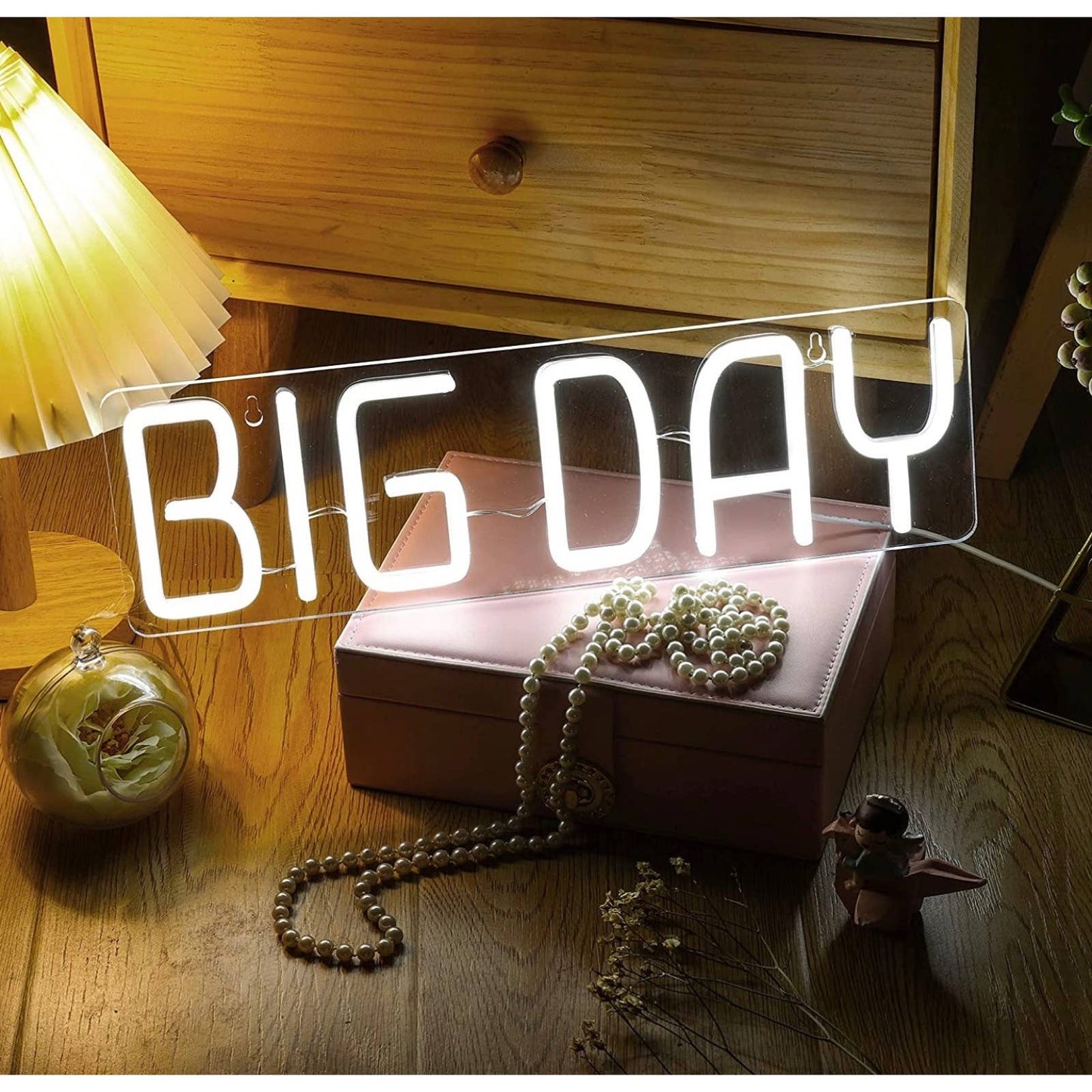 Lovely Bright “BIG DAY” LED Night Light Room Wall Celebration Decoration