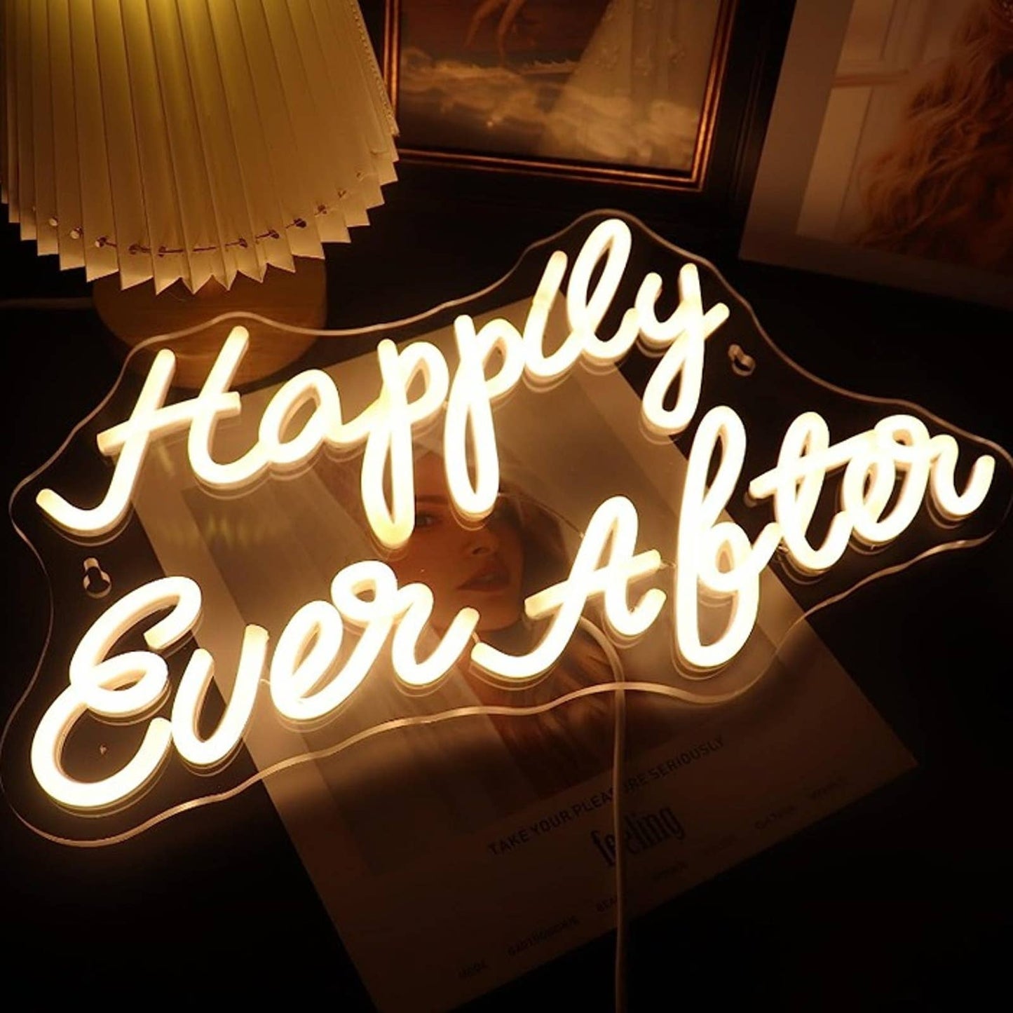 Vivid Warm Bright “Happily Ever After” LED Night Light Wedding Celebration Decor