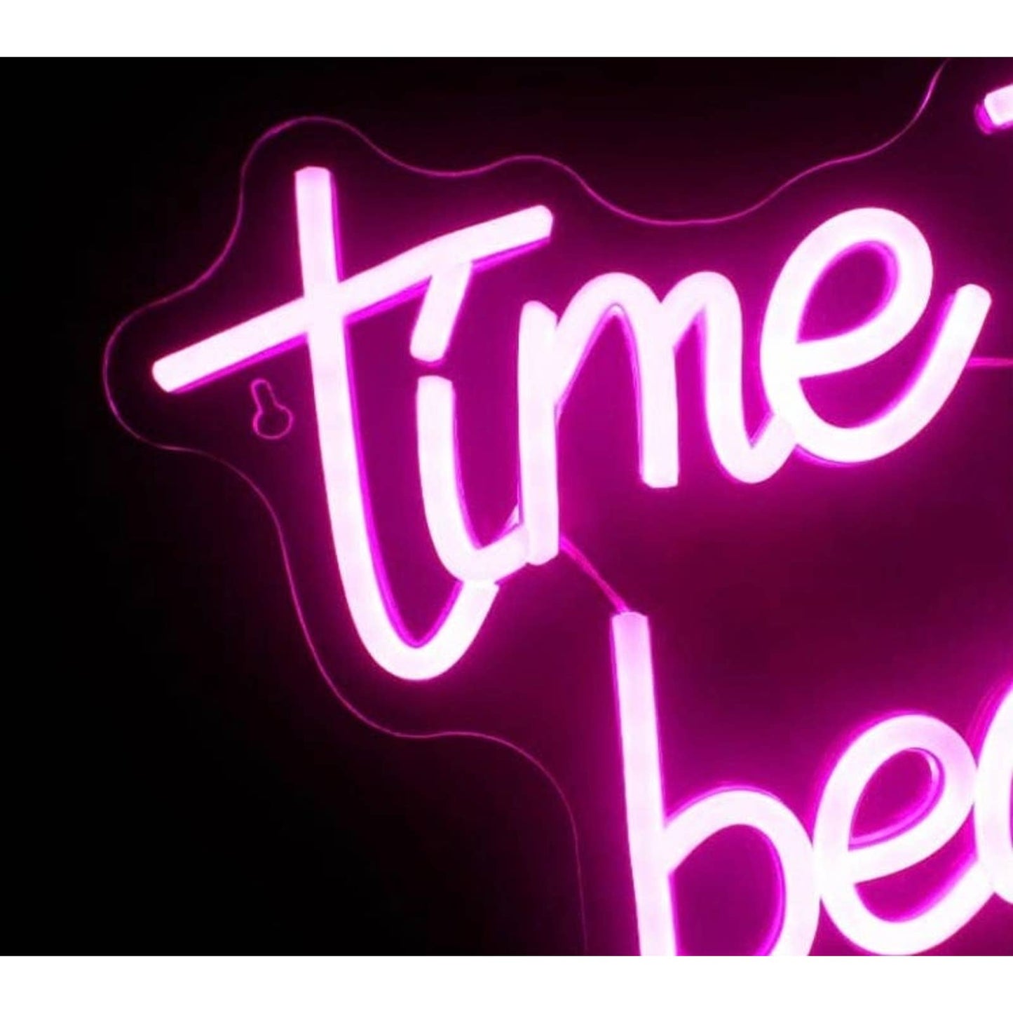 Lovely Bright Pink “Time to be Beautiful” LED Night Light Room Wall Decoration