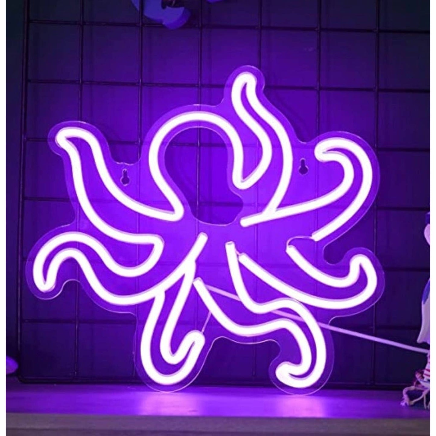 Lovely Bright Purple Octopus LED Night Light Room Wall Decoration