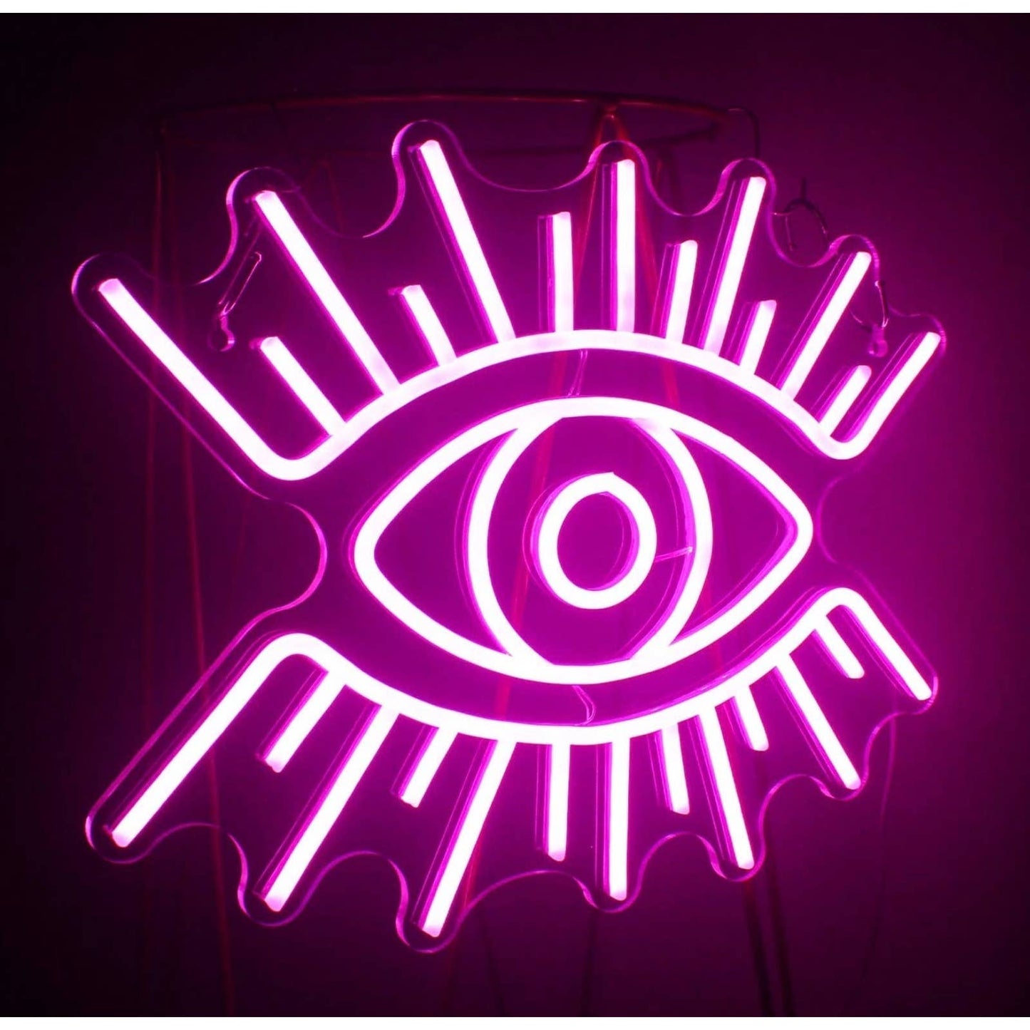 Lovely Bright Pink Shining Eye LED Night Light Wall Art Decor
