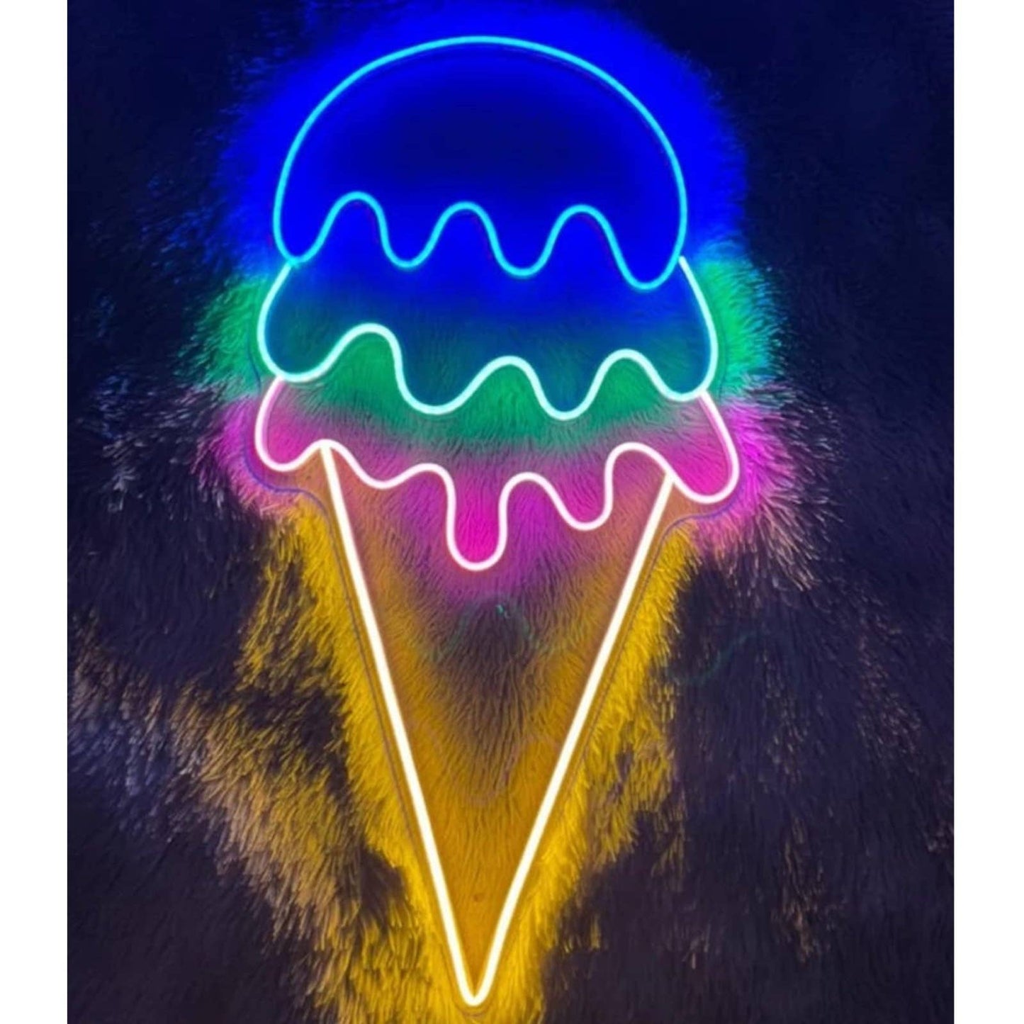 Lovely Bright Tasty Colorful 3 Scoop Ice Cream Cone LED Night Light Room Wall De