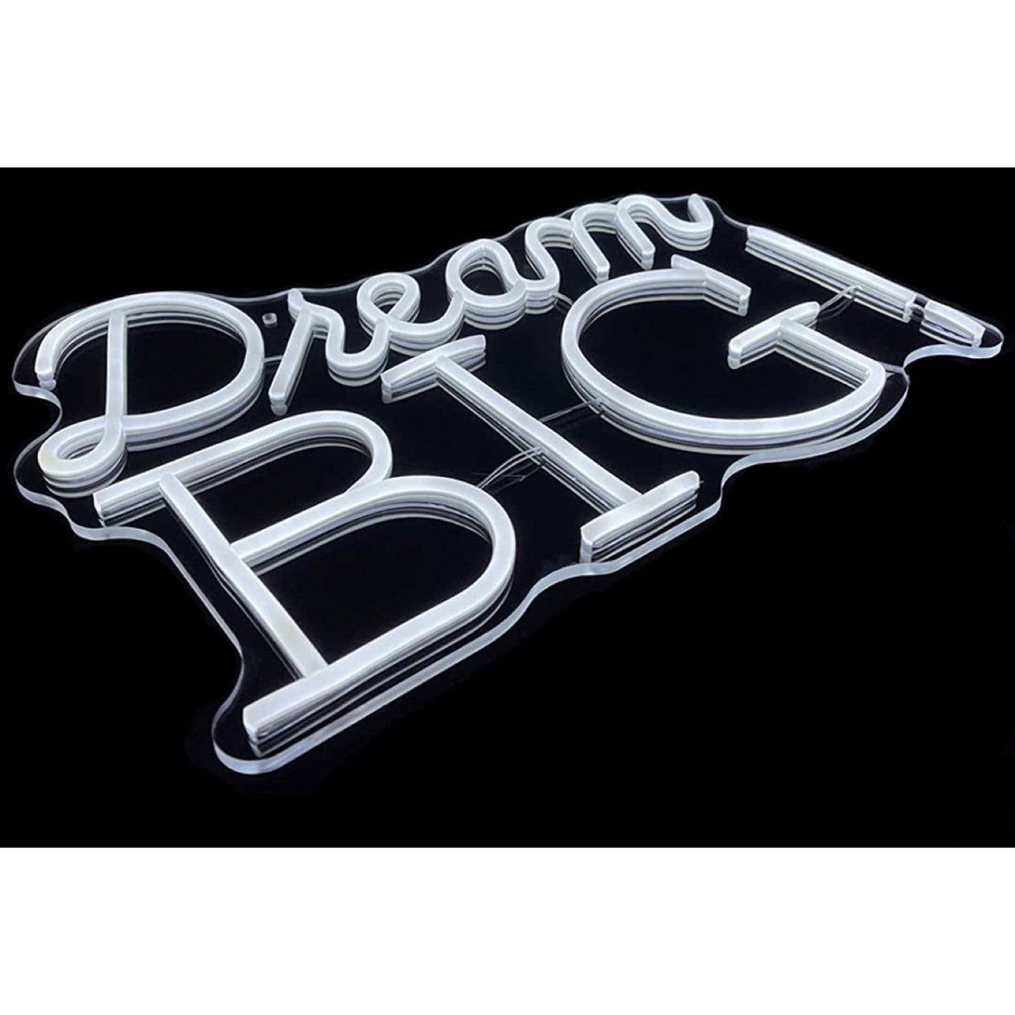 Positive & Uplifting Bright White “Dream Big!” LED Light Room Wall Motivation De