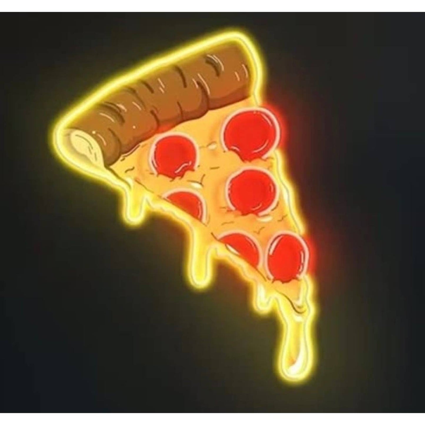 Fun Bright Yellow Cheese & Pepperoni Pizza LED Night Light Room Wall Decoration