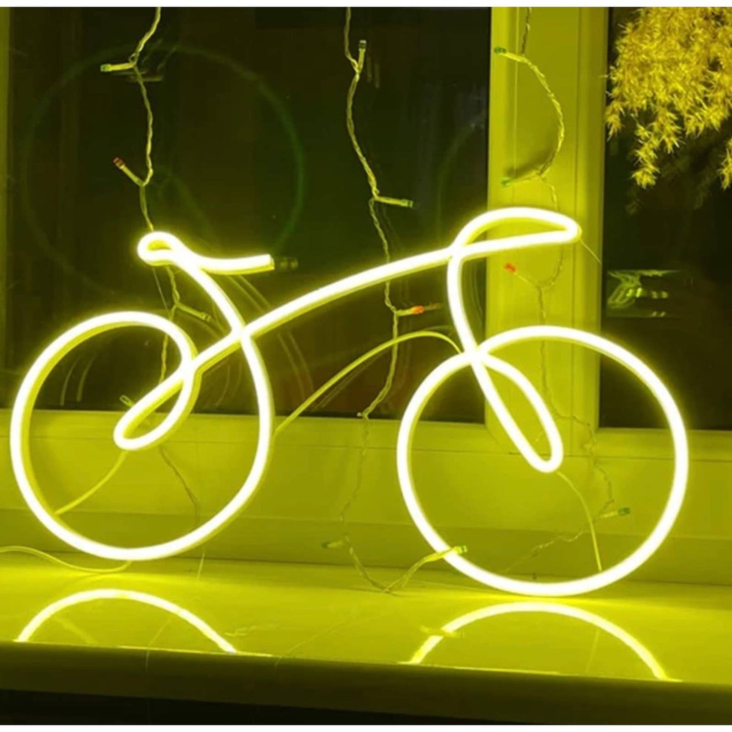 Fun Warm Bright Bicycle LED Night Light Room Wall Art Decoration