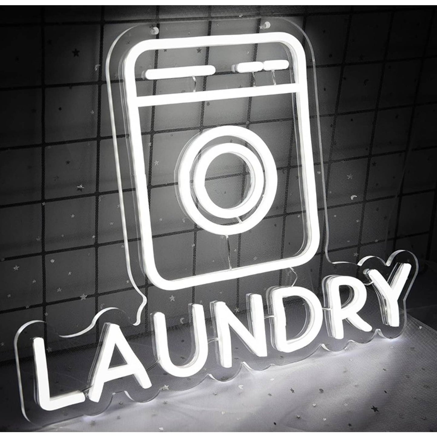 Vivid Bright White Laundry Washer Dryer LED Night Light Room Wall Decor