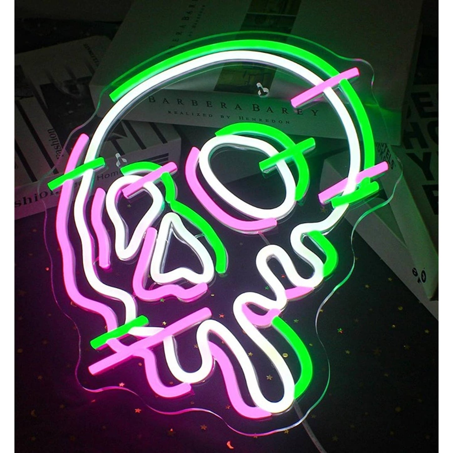 Spooky Cool Bright Glitch Melting Skull LED Night Light Room Wall Decor
