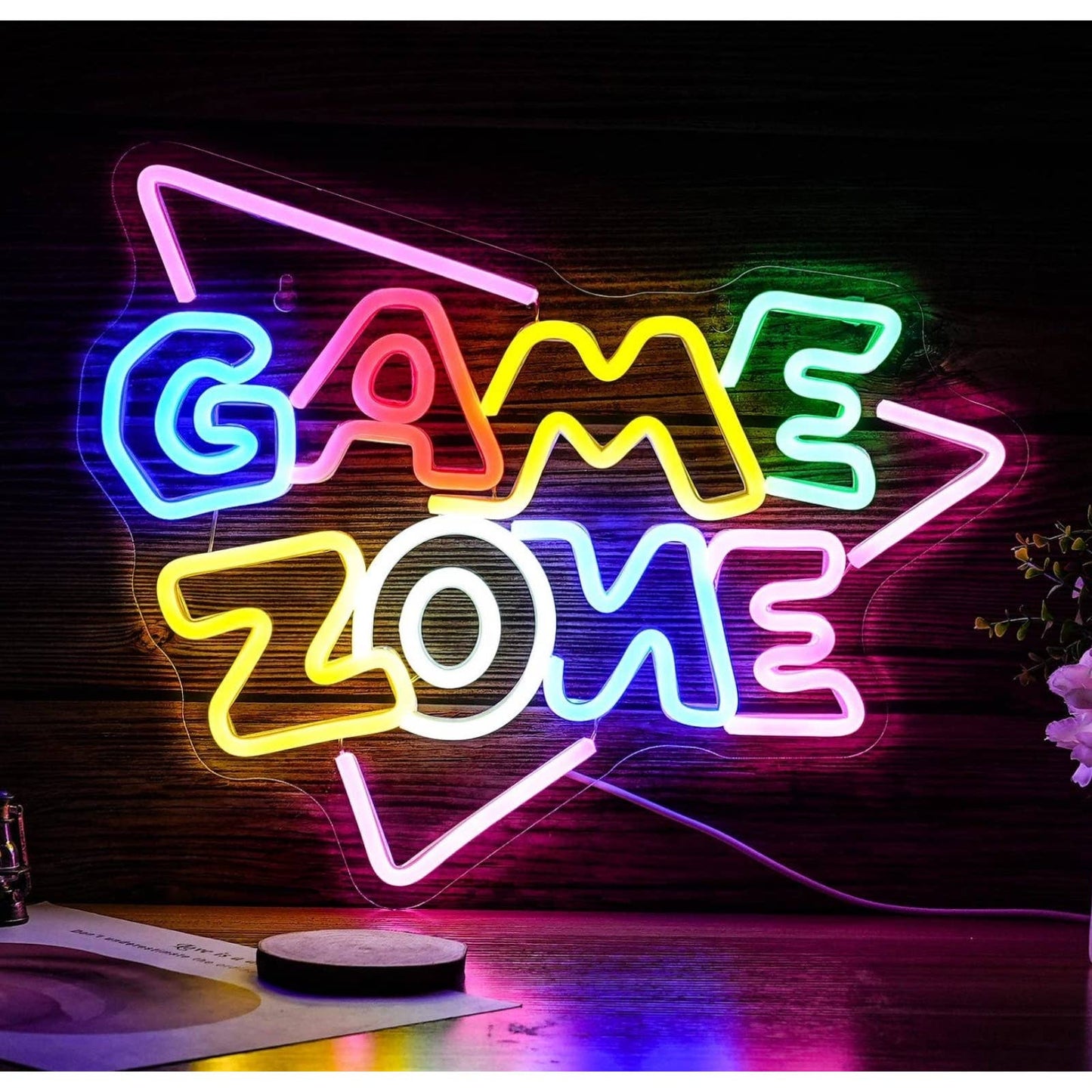 Fun Bright Vivid Colorful Game Zone LED Night Light Room Decoration
