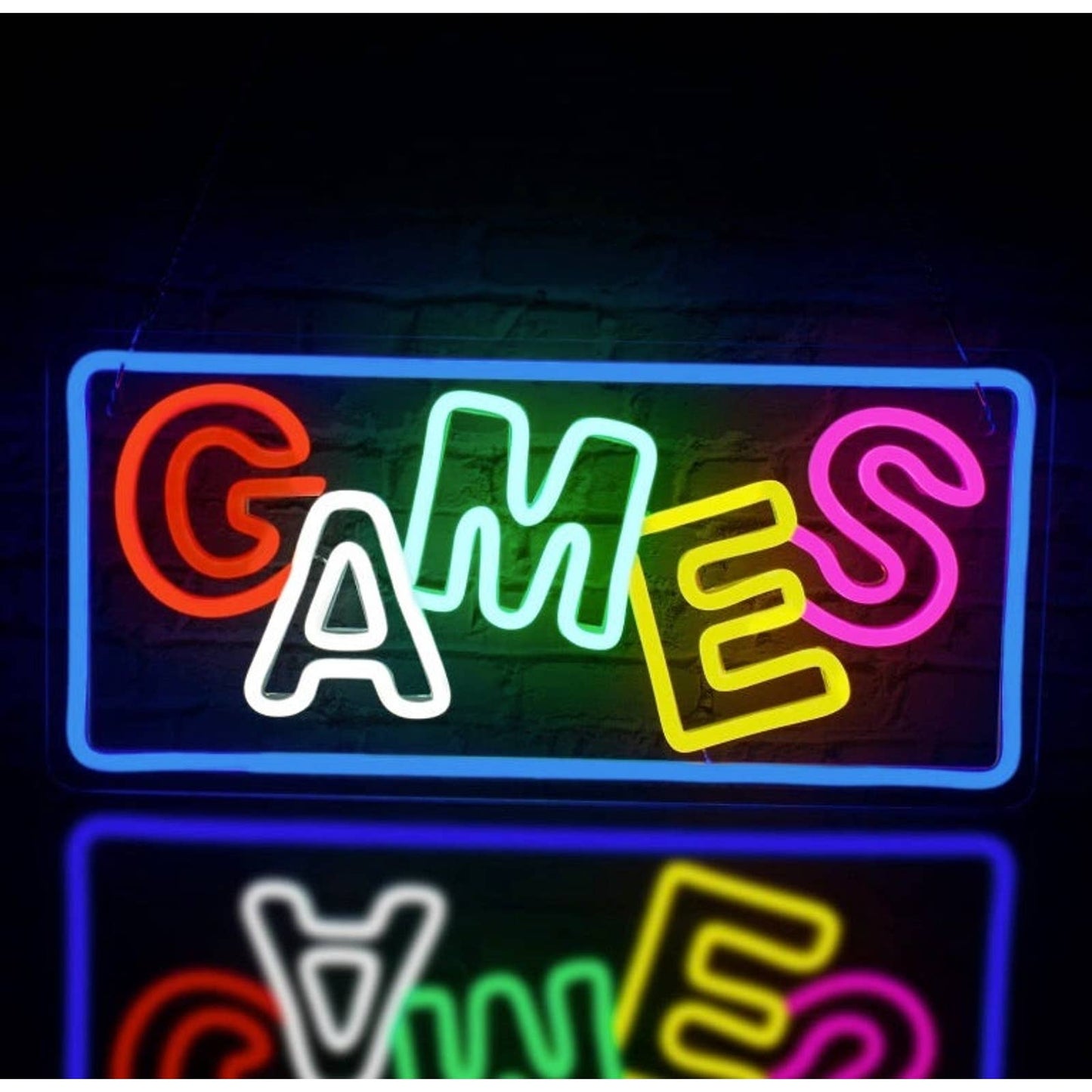 Fun Bright Rainbow GAMES LED Night Light Game Room Arcade Decoration
