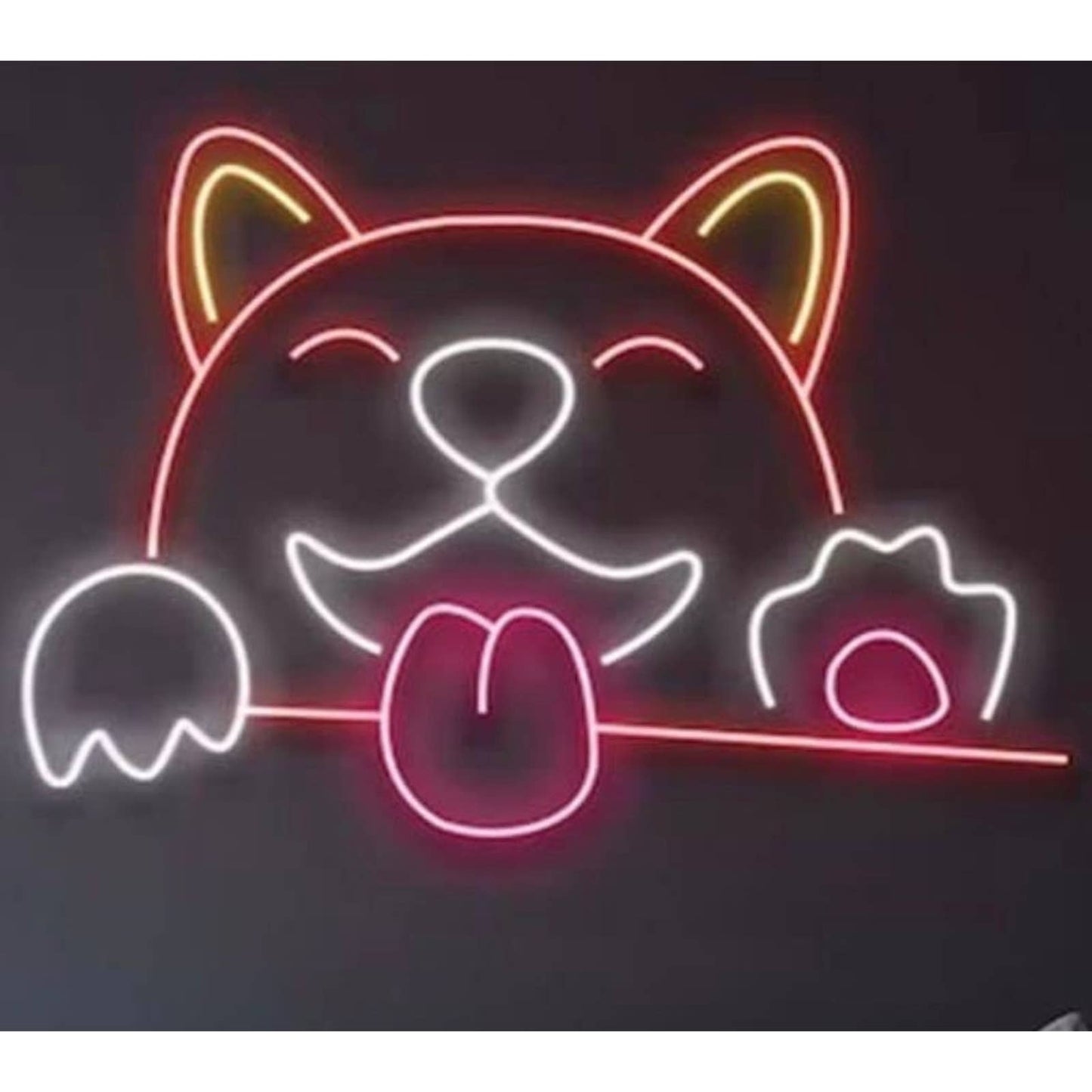 Large Cute Bright Happy Corgi LED Night LED Night Room Wall Decoration