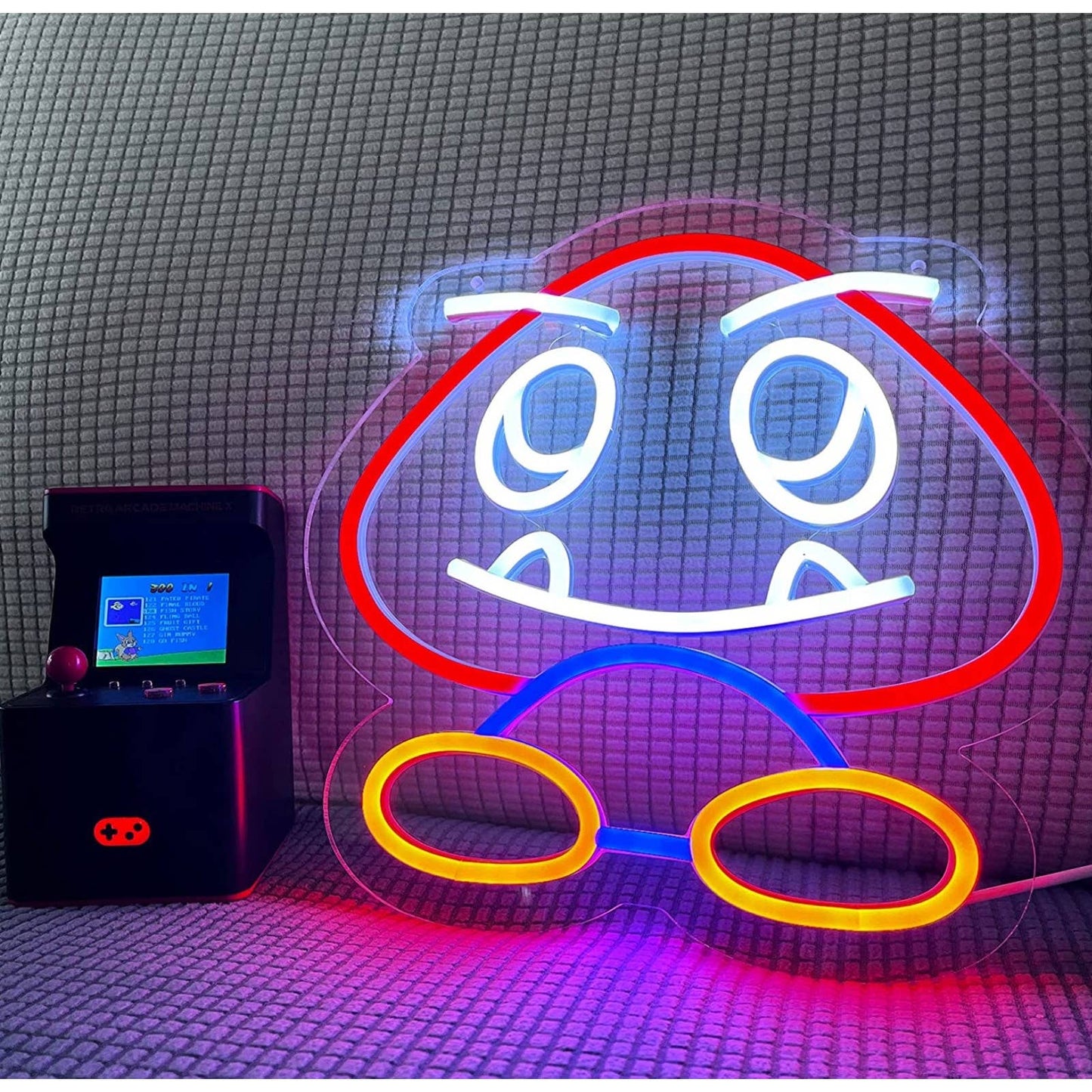 Fun Bright Super Mario Happy Goomba LED Light Video Game Room Wall Decor