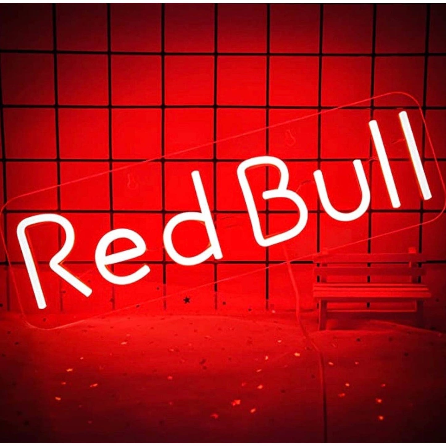 Vivid Bright Red Bull Energy Drink LED Night Light Room Wall Decoration