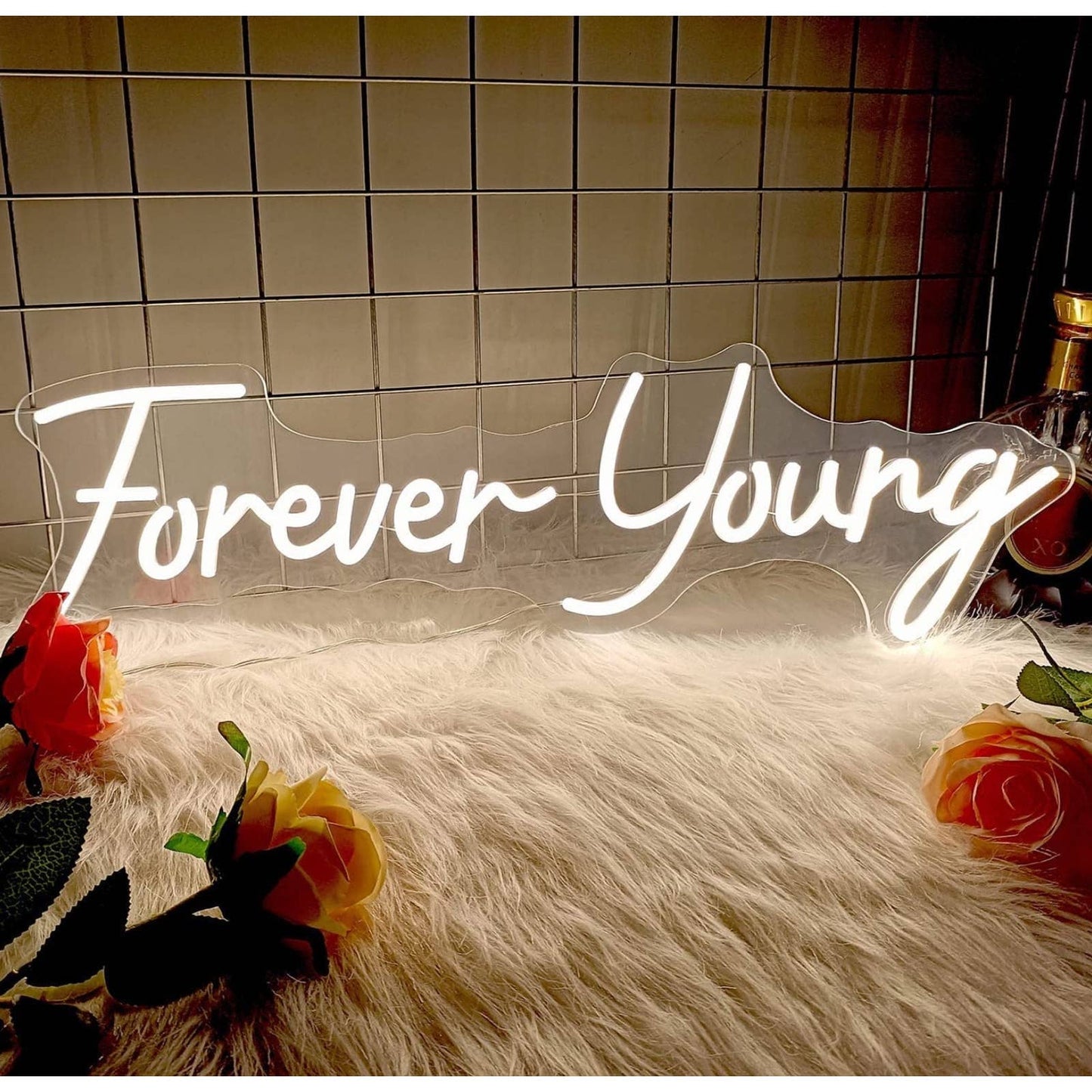 Lovely Bright White Forever Young LED Night Light Room Wall Decoration
