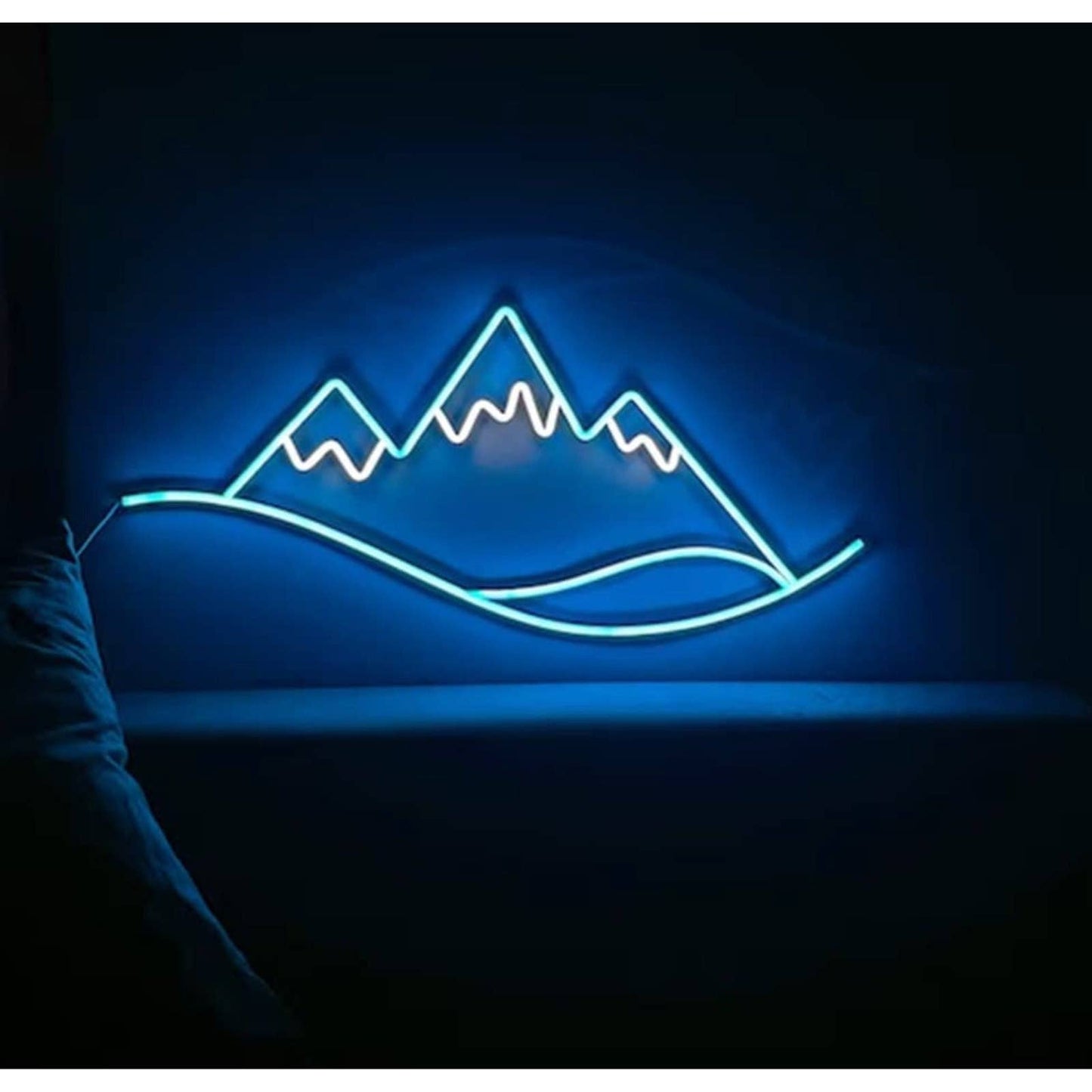Lovely Blue Ice Top Mountain LED Night Light Room Wall Art Decor