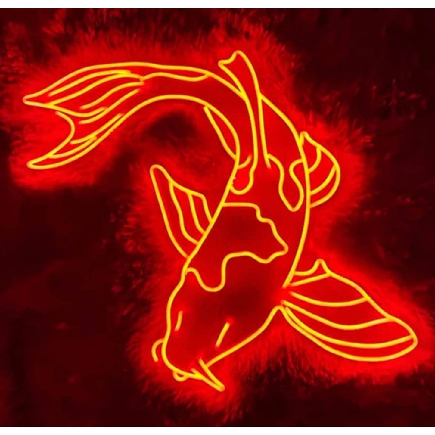 Lovely Bright Bright Red Koi Fish LED Night Light Room Wall Decoration
