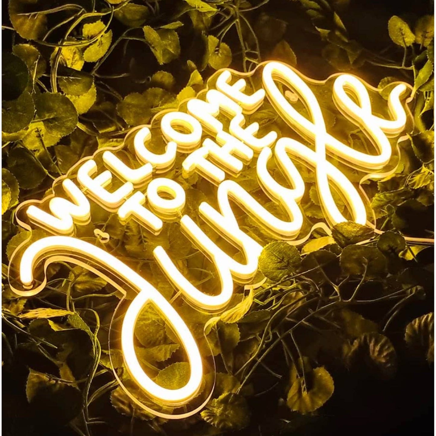 Lovely Bright Warm “Welcome to the Jungle” LED Night Light Room Wall Decor
