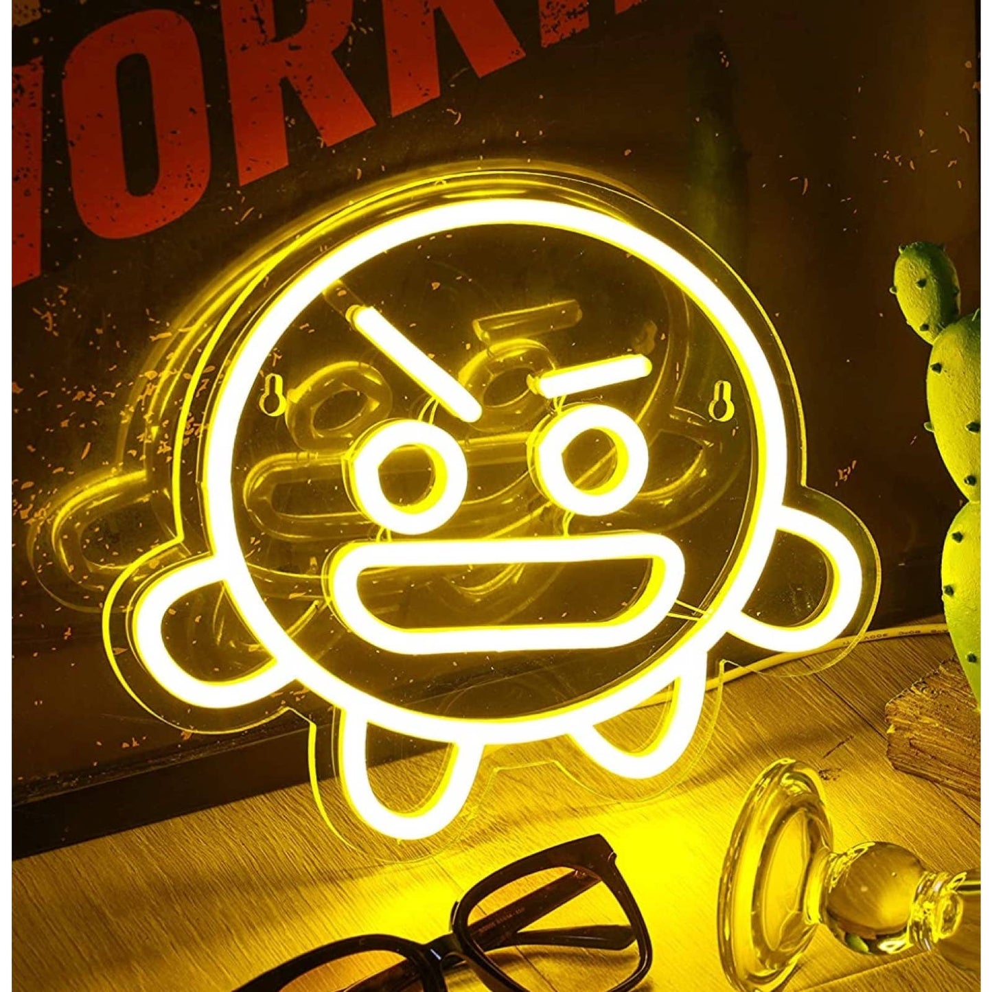 Funny Bright Crazy Round Monster LED Night Light Game Room Wall Decor