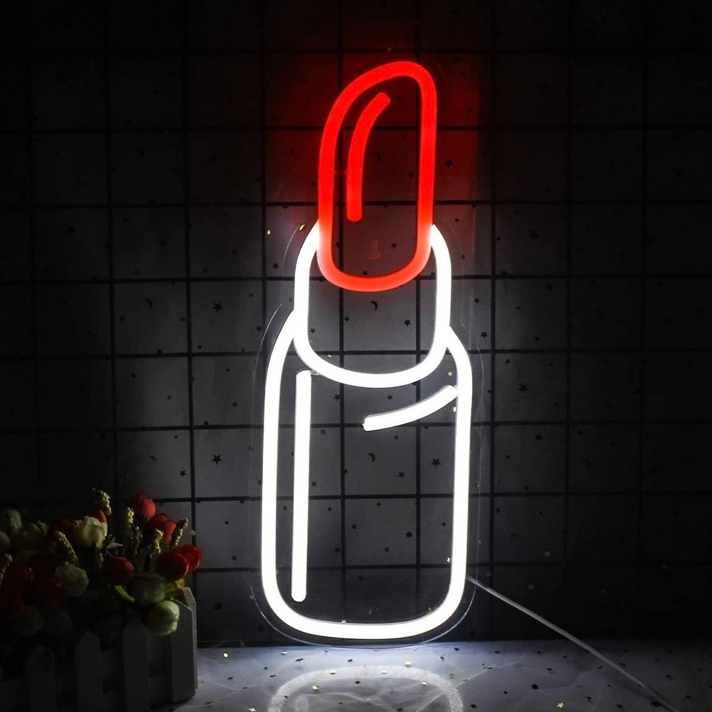 Lovely Bright Red Lipstick LED Night Light Room Wall Decoration