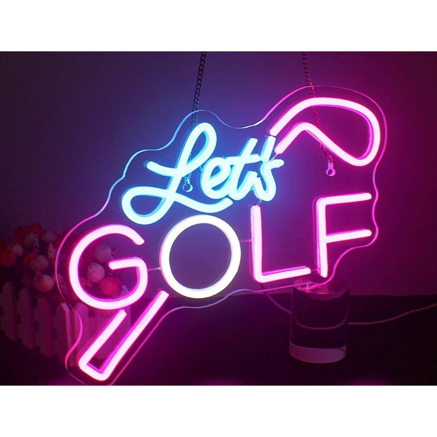 Fun Vivid Bright “Let’s Golf” LED Night Light Room Wall Decor