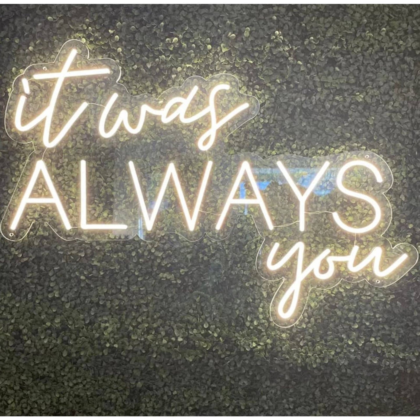 Lovely Bright Cool White “It Was Alway You” LED Night Light Room Wall Decoration