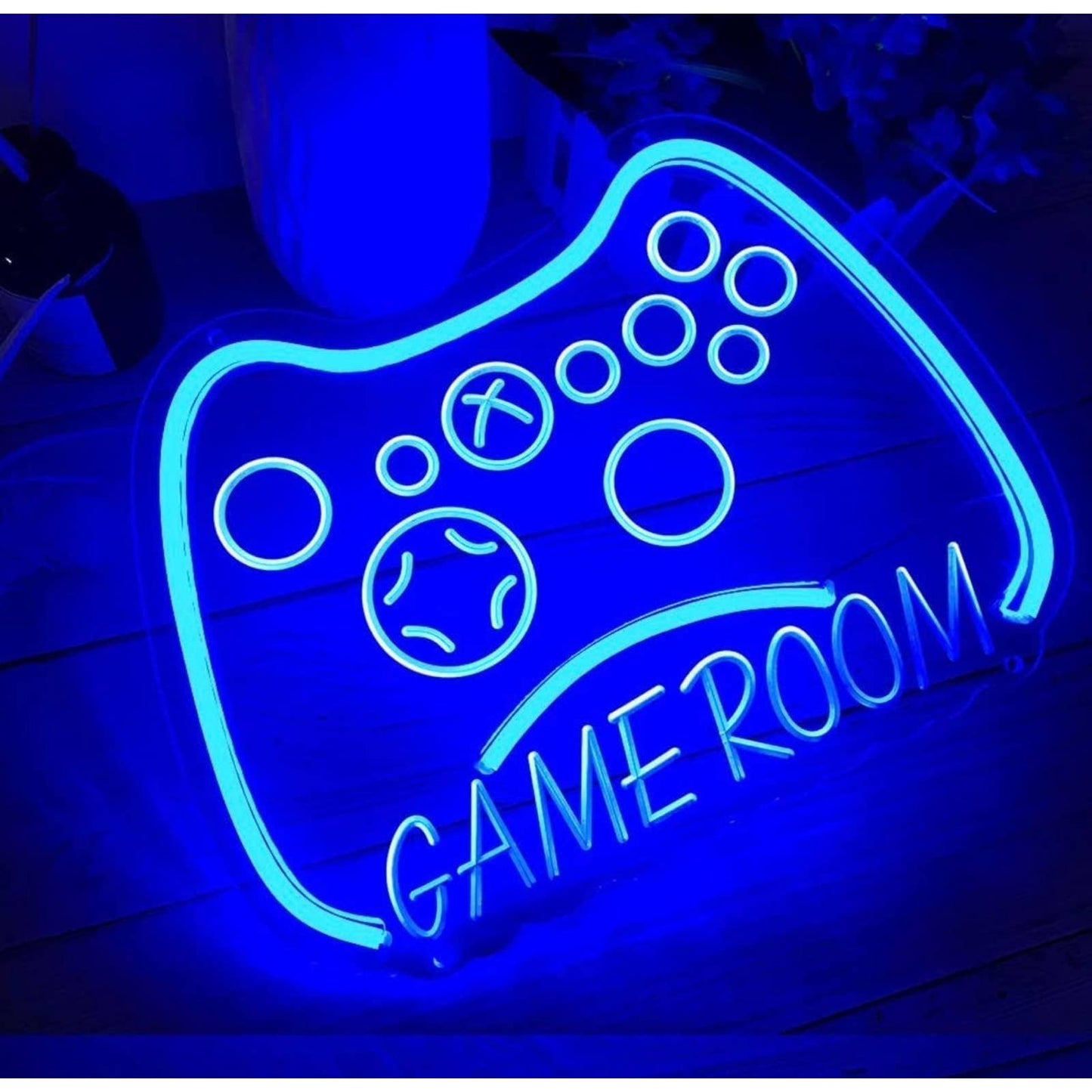Fun Bright Blue Game Controller Game Room LED Night Light Gamer Decor