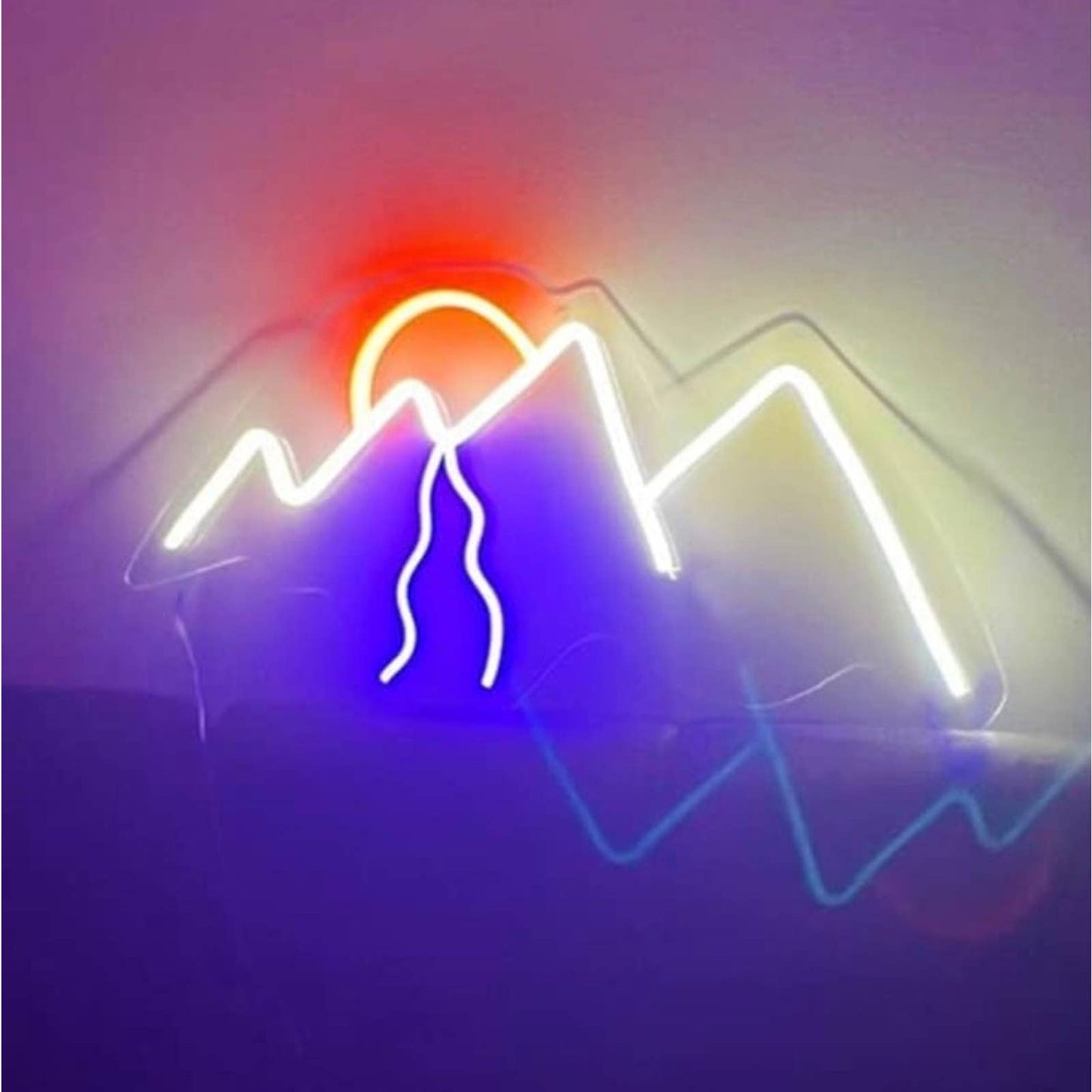 Lovely Bright Cold Winter Mountains Sunrise LED Night Light Room Wall Decoration