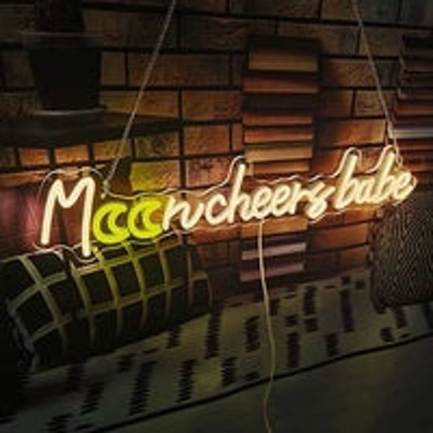 Lovely Bright Moon Cheers Babe LED Night Light Room Wall Decoration
