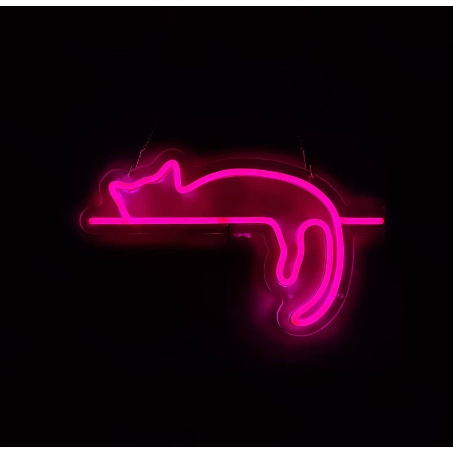 Cute Bright Pink Lazy Resting Kitty Cat LED Night Light Room Wall Decoration