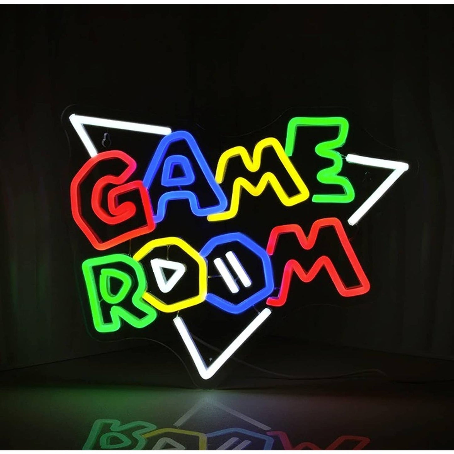 Fun Vivid Colorful Super Mario Play Pause Game Room LED Night Light Sign Decor
