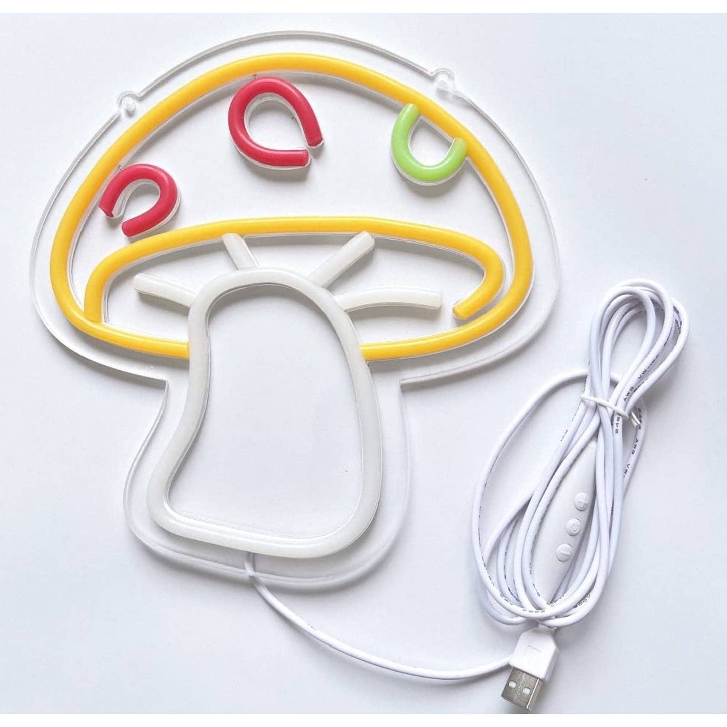 Lovely Bright Yellow Spotted Mushroom LED Night Light Room Wall Decoration