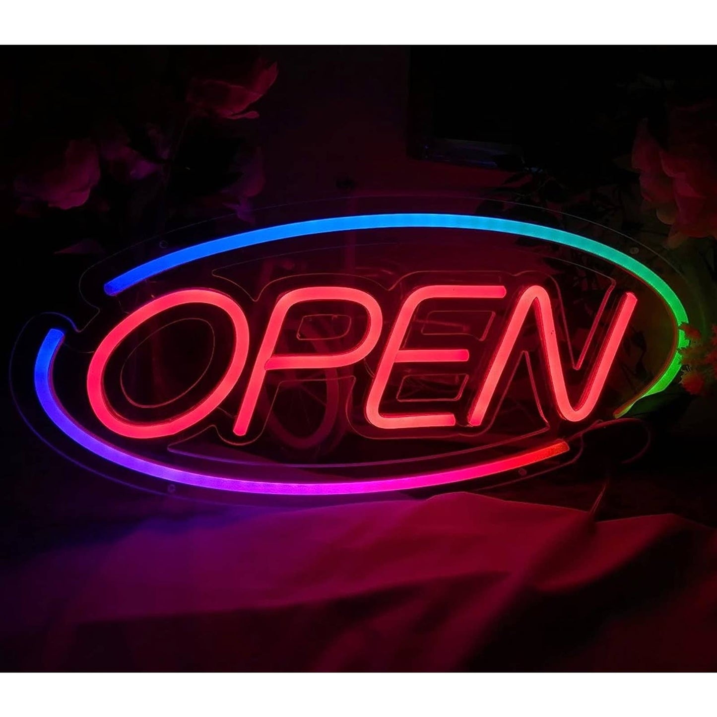 High Quality Eye-Catching Color Changing OPEN LED Business Store Light Sign