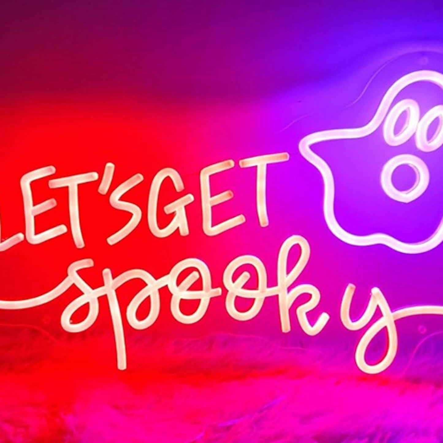 Fun Bright “Let’s Get Spooky” Ghost LED Night Light Room Wall Decor