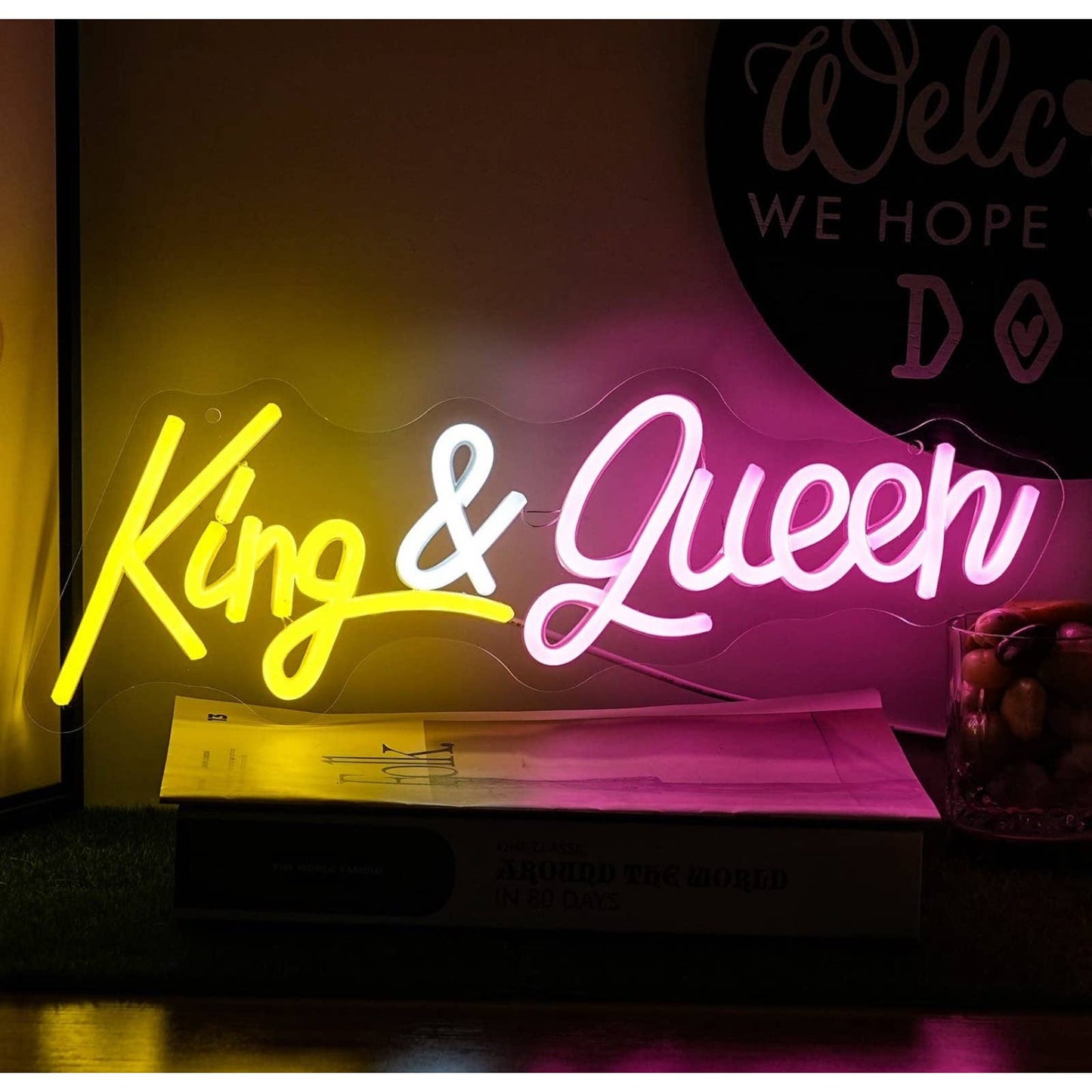 Lovely Bright King & Queen LED Night Light Room Wall Decoration