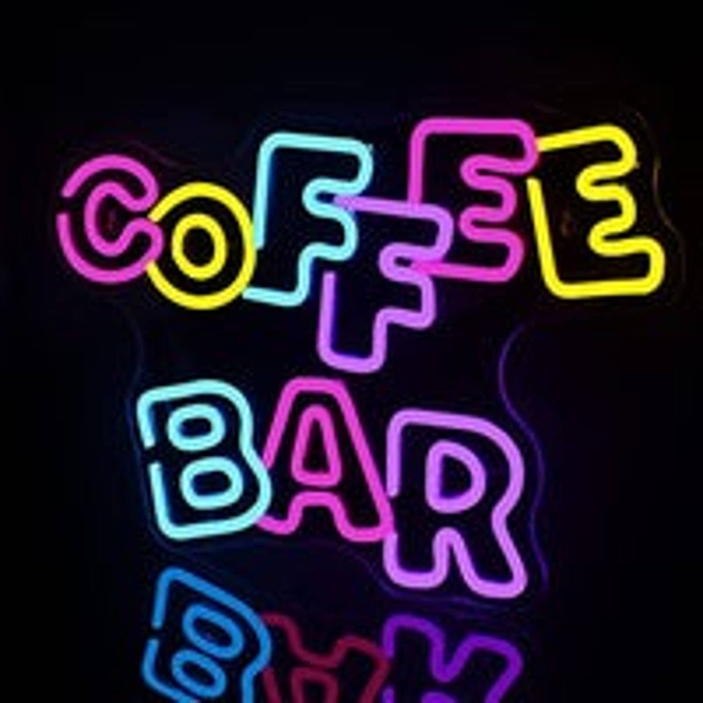 Fun Bright Rainbow Coffee Bar LED Night Light Room Wall Decoration