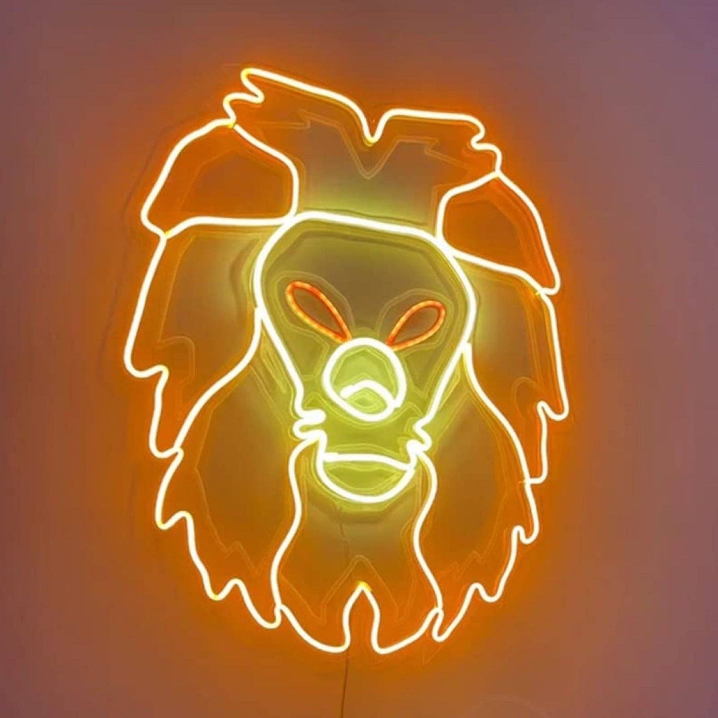Warm Bright Strong Lion LED Night Light Room Wall Africa Animal Decoration