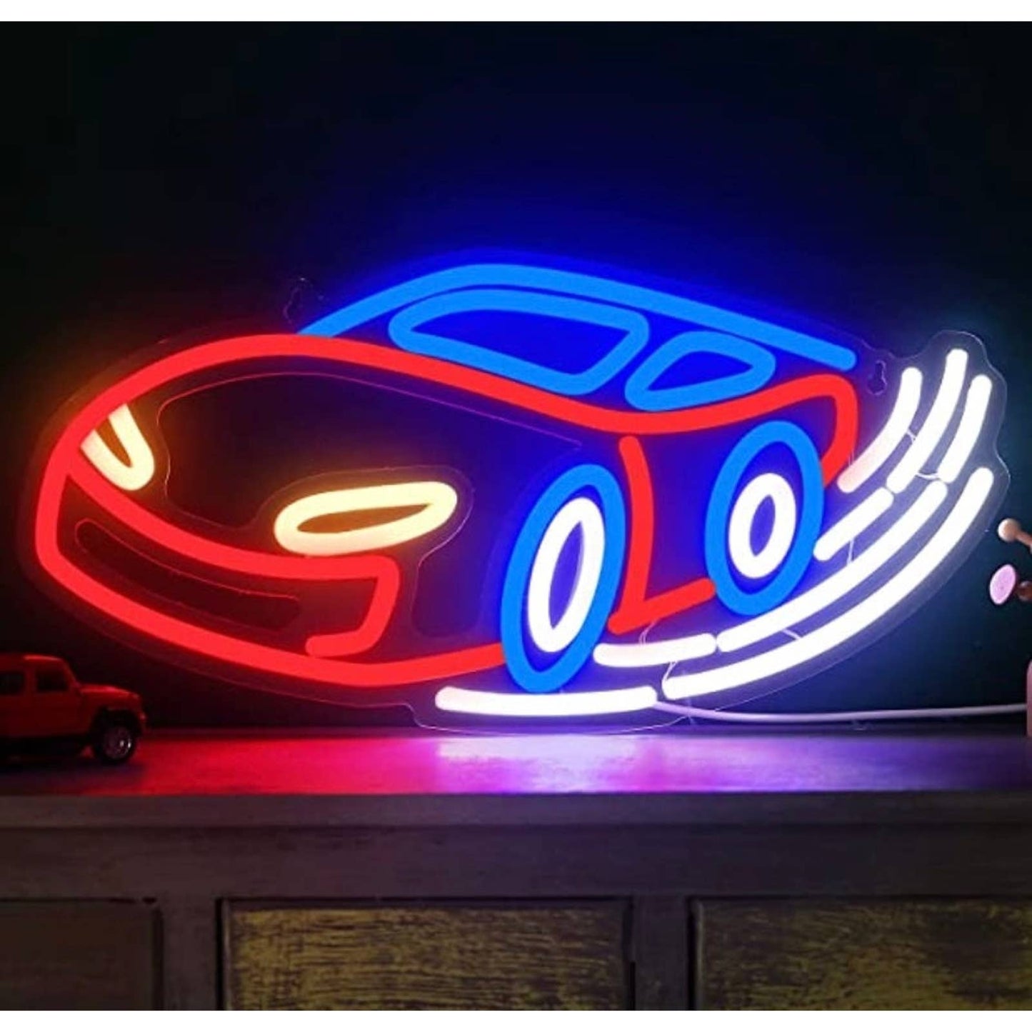 Fun Bright Super Fast Race Car LED Night Light Room Wall Decoration