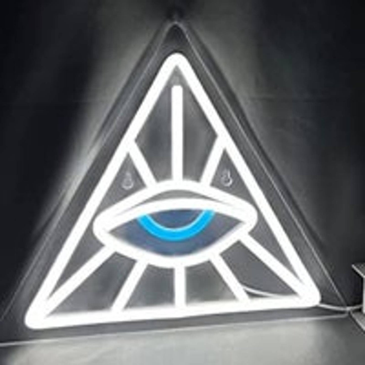 Vivid Bright White Shining Pyramid Eye LED Night Light Room Wall Decor