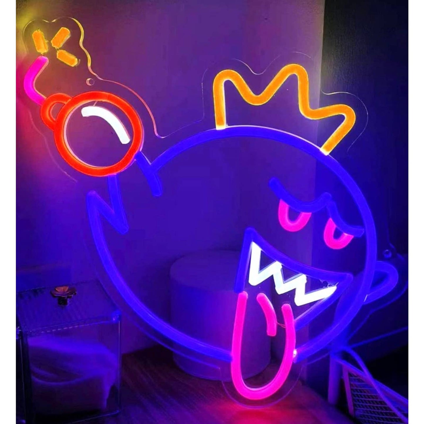 Fun Bright Super Mario King Boo Bomb LED Night Light Video Game Room Decor
