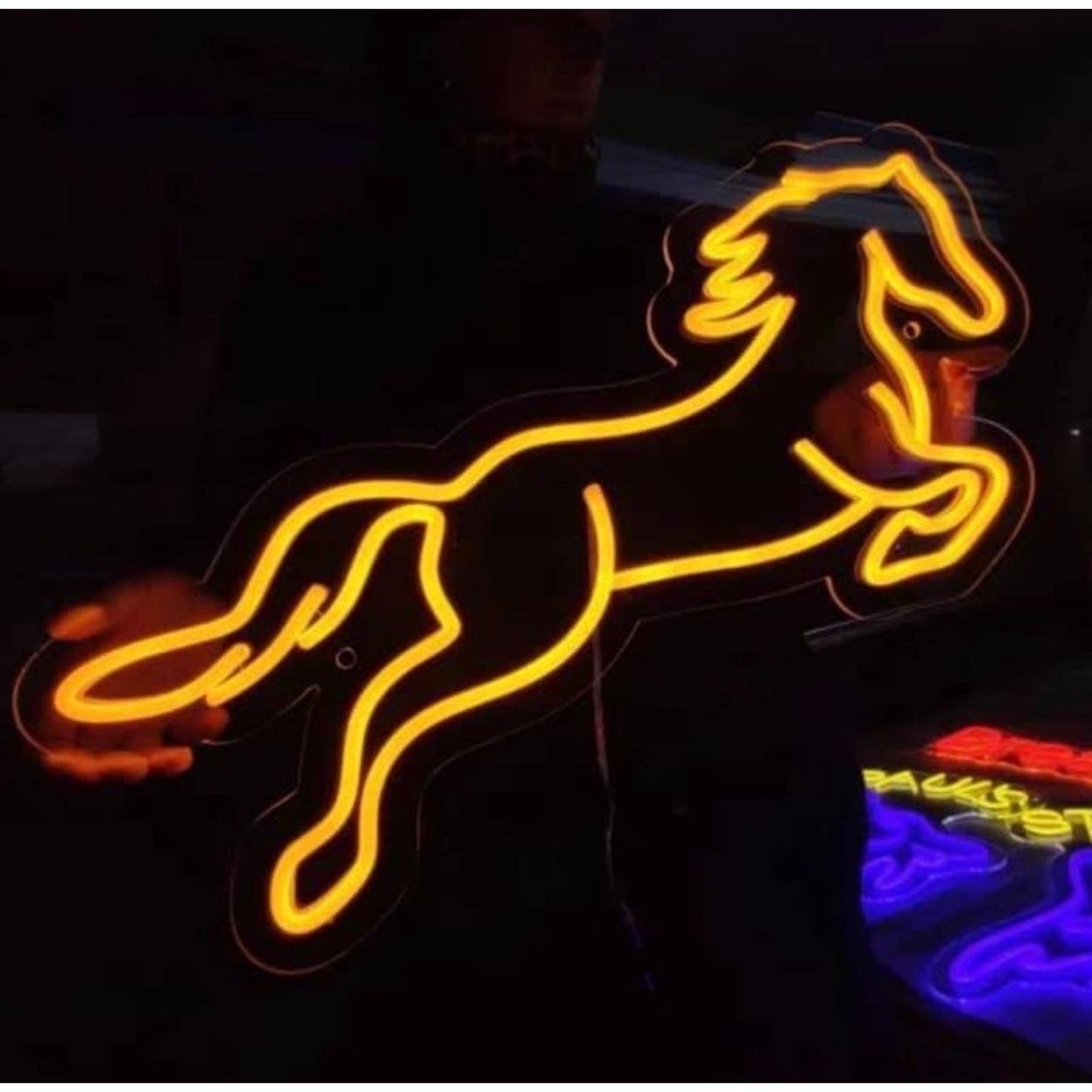 Lovely Warm Bright Leaping Horse LED Night Light Room Wall Decoration