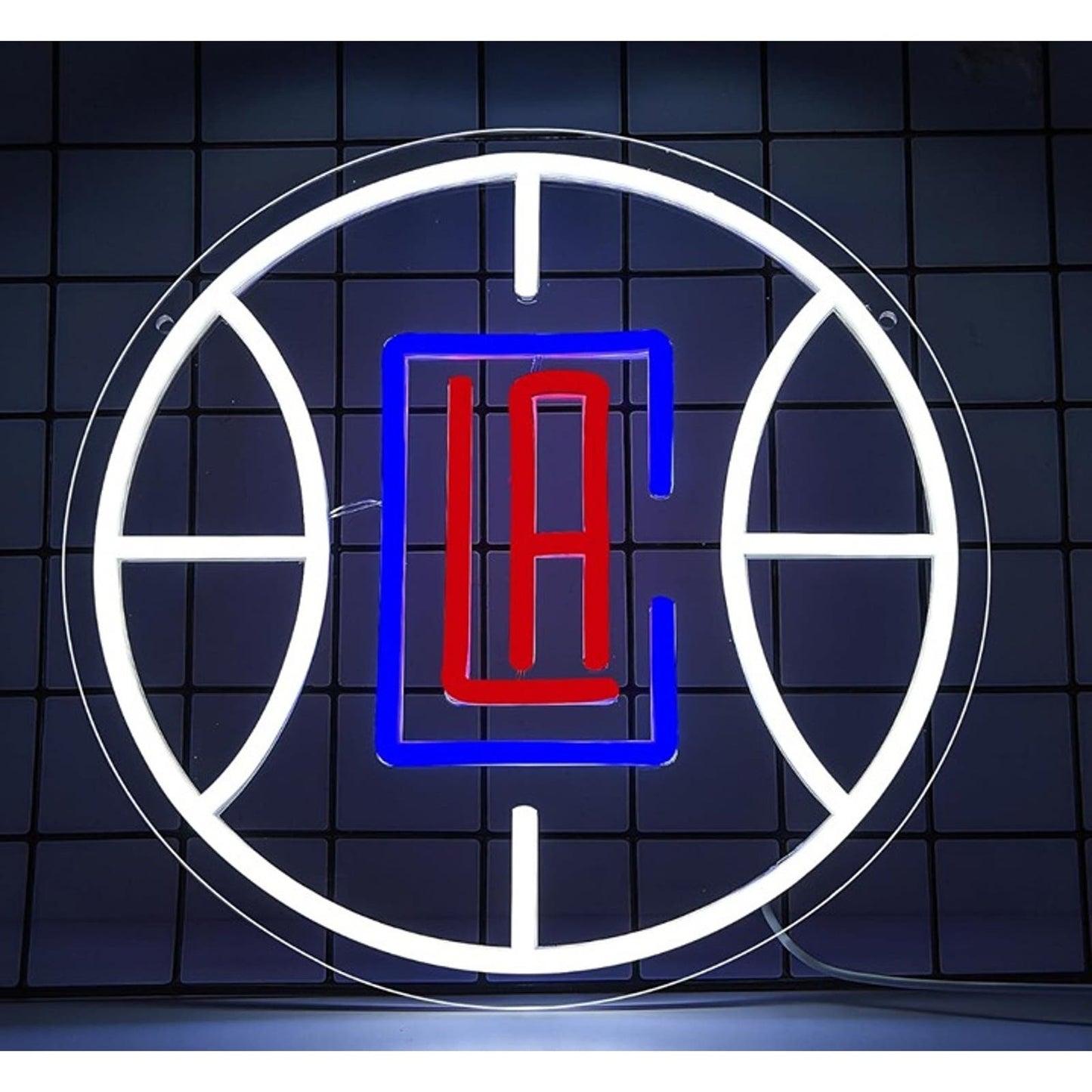 Vivid Bright LA Clippers Basketball Team Logo LED Night Light Room Wall NBA