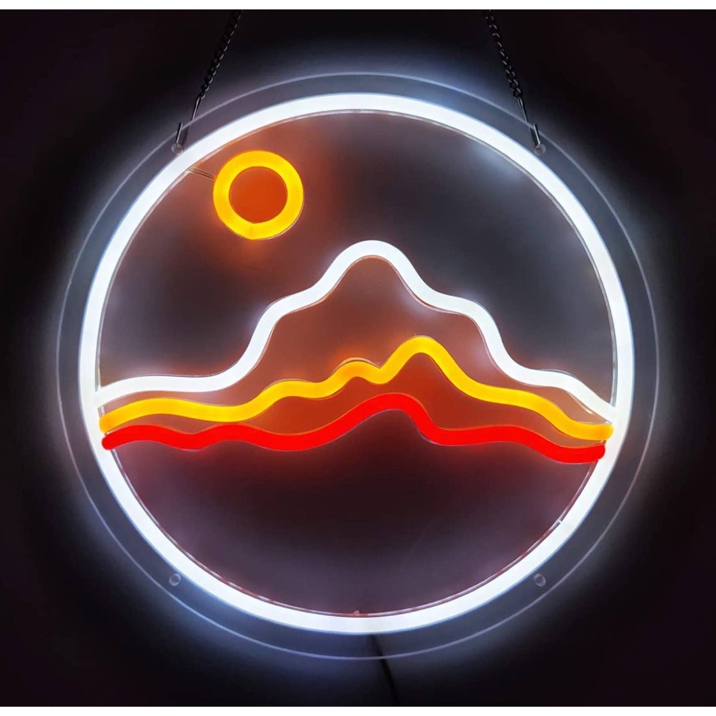 Lovely Bright Desert Sun and Mountains LED Night Light Arizona Room Wall Art Dec