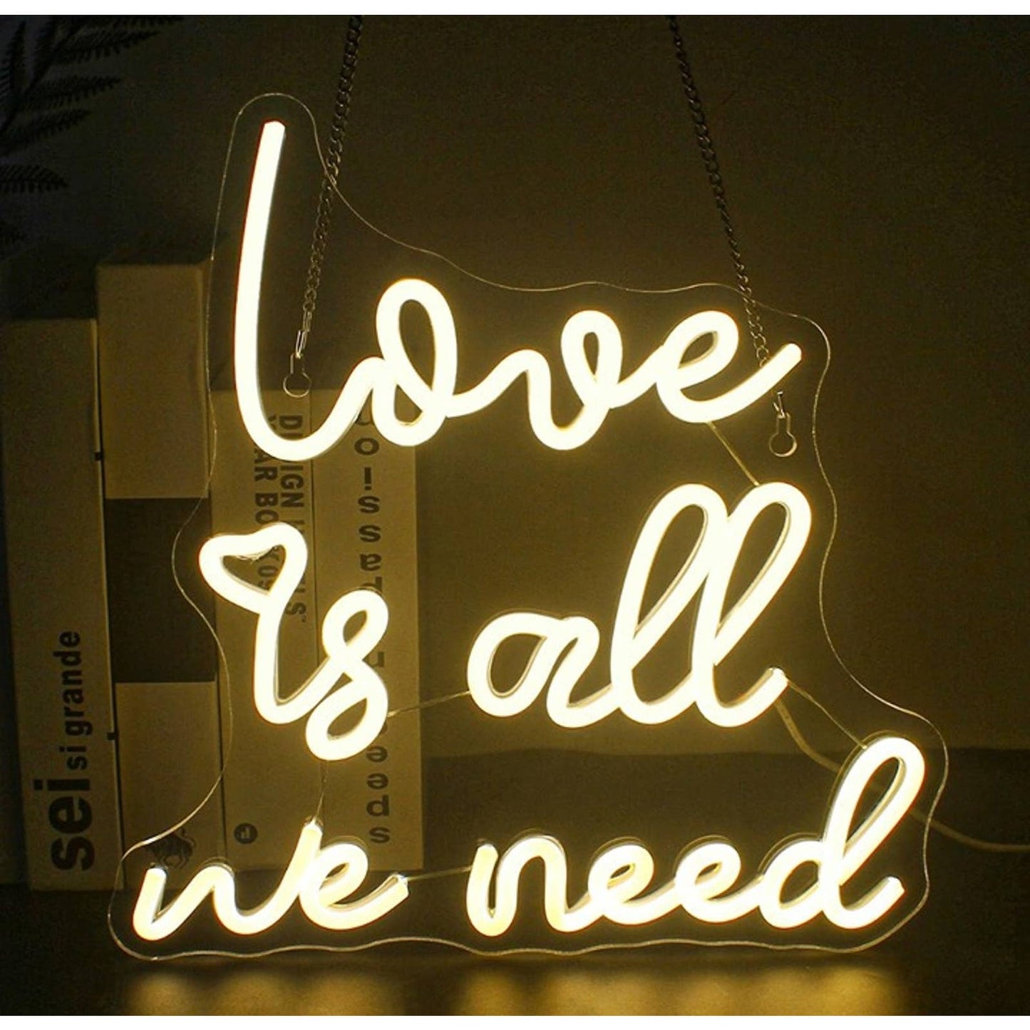 Vivid Warm Bright Love is All We Need LED Night Light Room Wall Decor