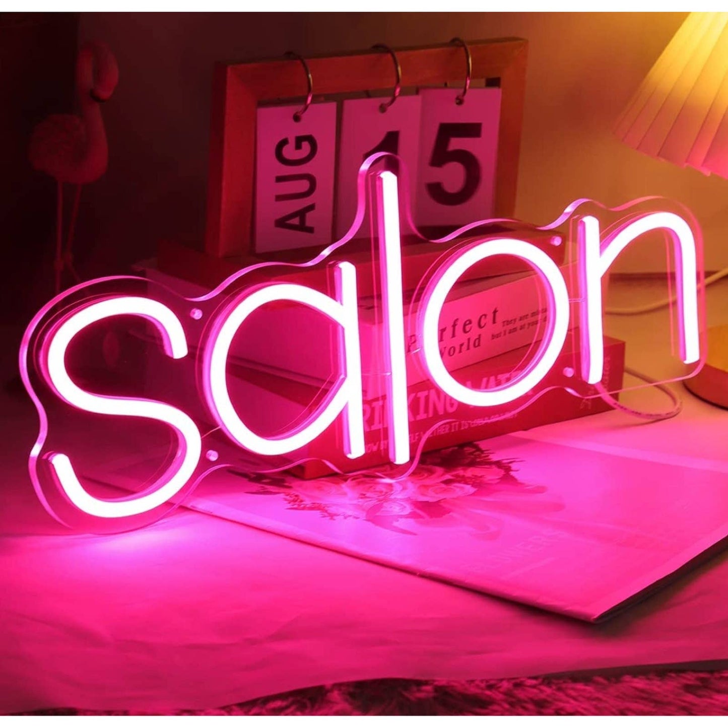Lovely Bright Hot Pink Salon LED Light Business Spa Sign Wall Decor