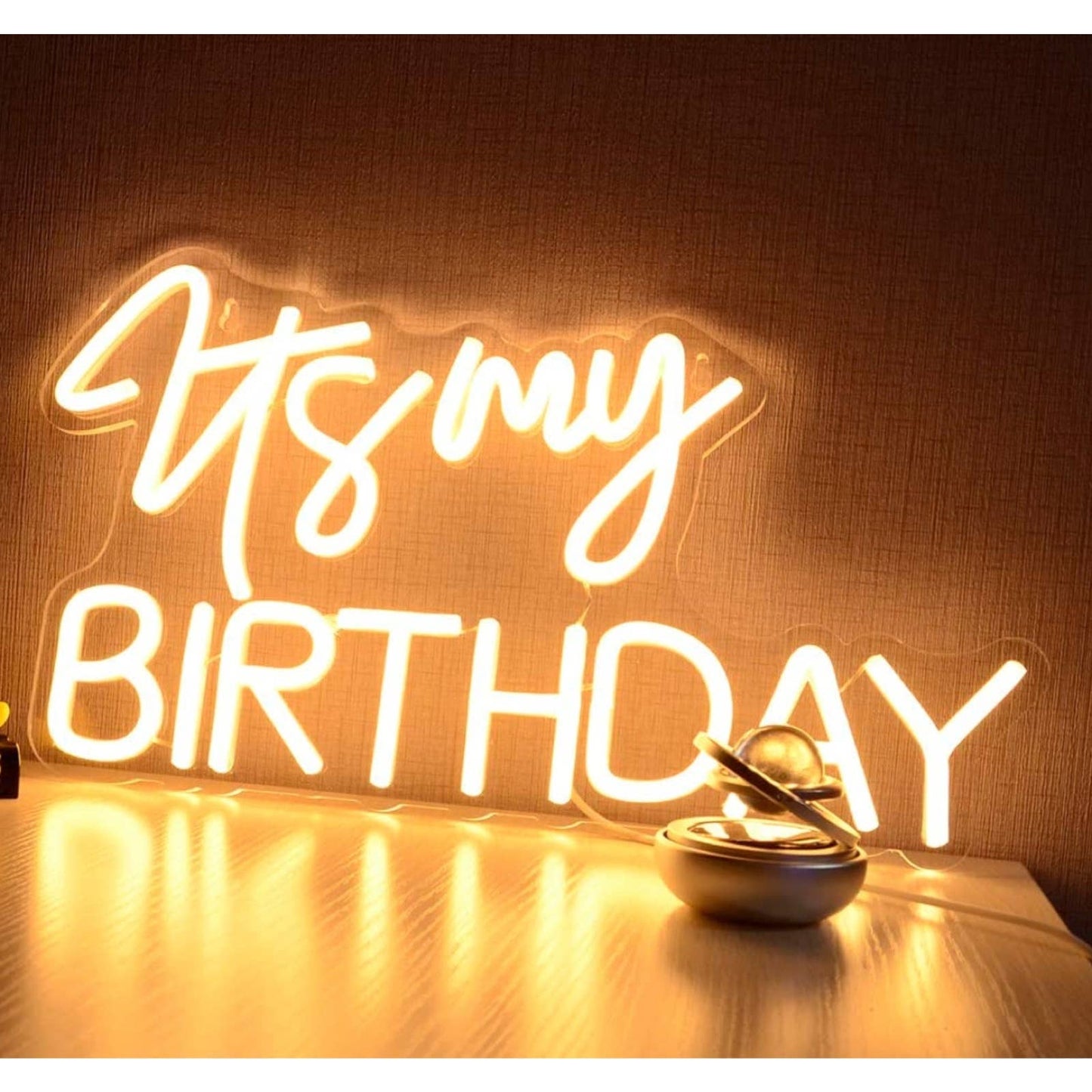 Lovely Bright Warm “It’s My Birthday” LED Night Light Room Wall Party Decoration