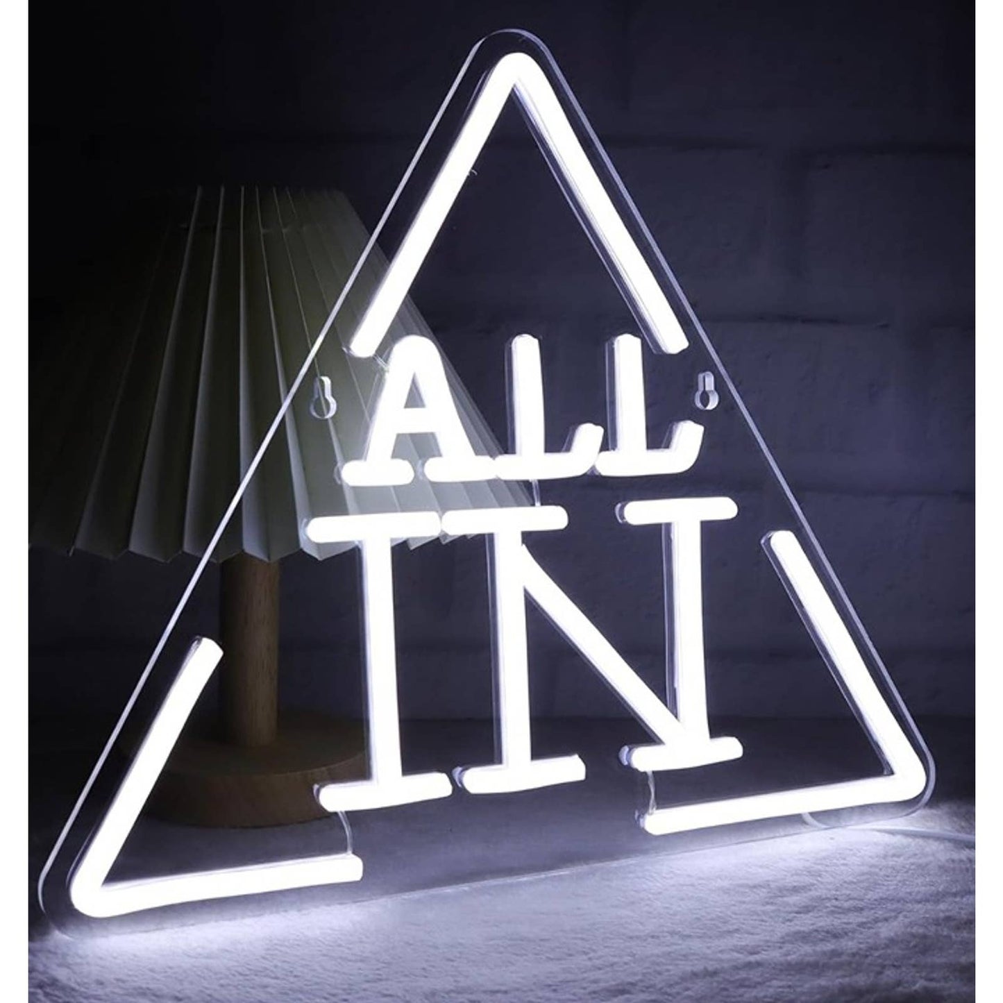 Vivid Bright White Triangle All In Poker LED Night Light Game Room Wall Decor