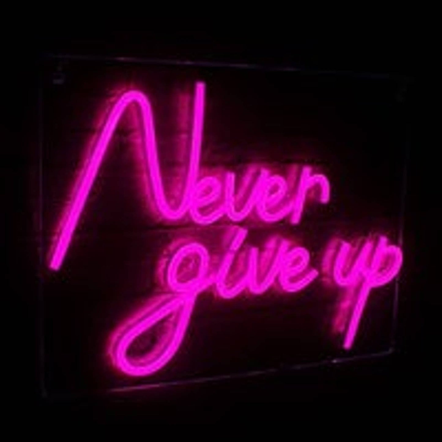 Lovely Bright Pink Never Give Up LED Night Light Room Wall Decoration