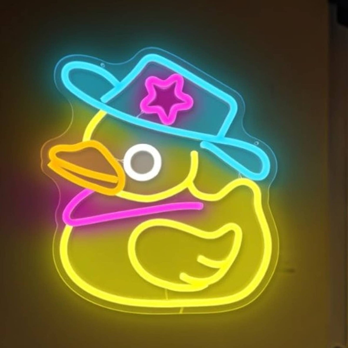 Adorable Bright Cow Girl Rubber Ducky LED Night Light Room Wall Decor