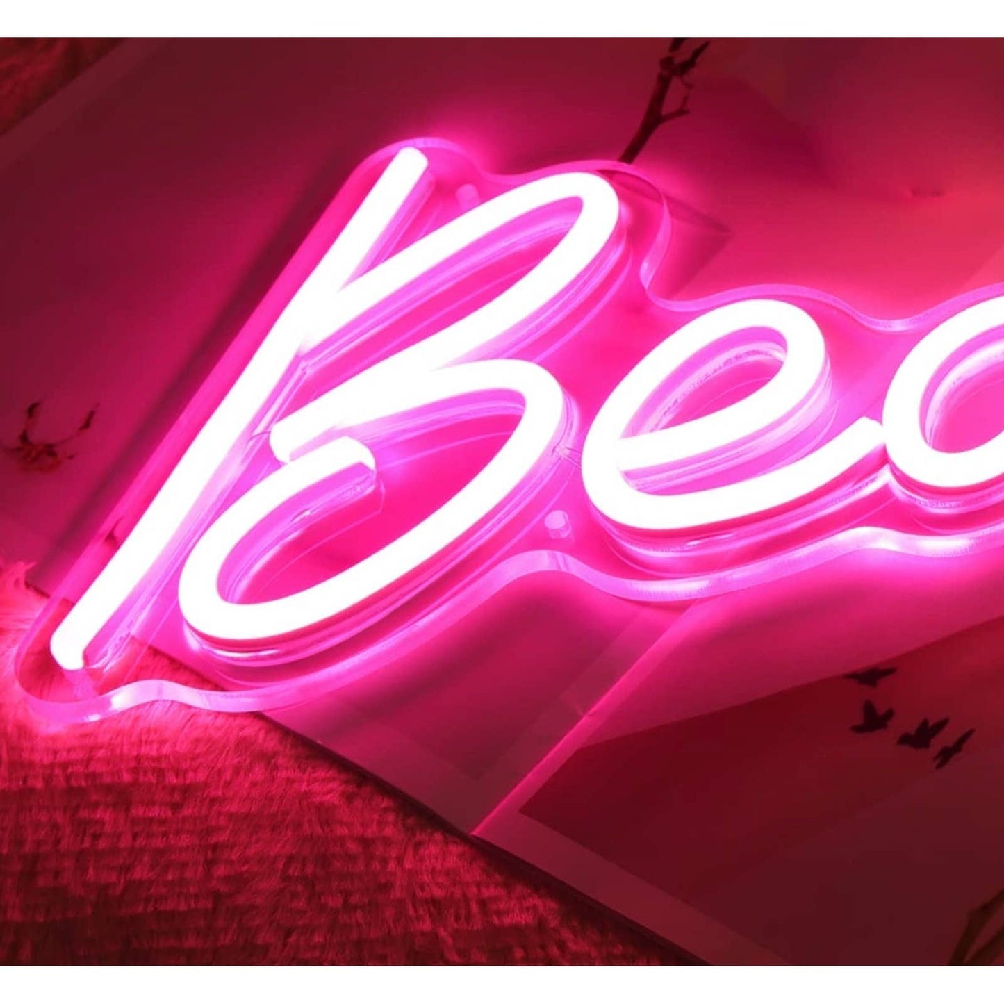 Lovely Bright Pink Beauty LED Night Light Sign Spa Room Wall Decoration