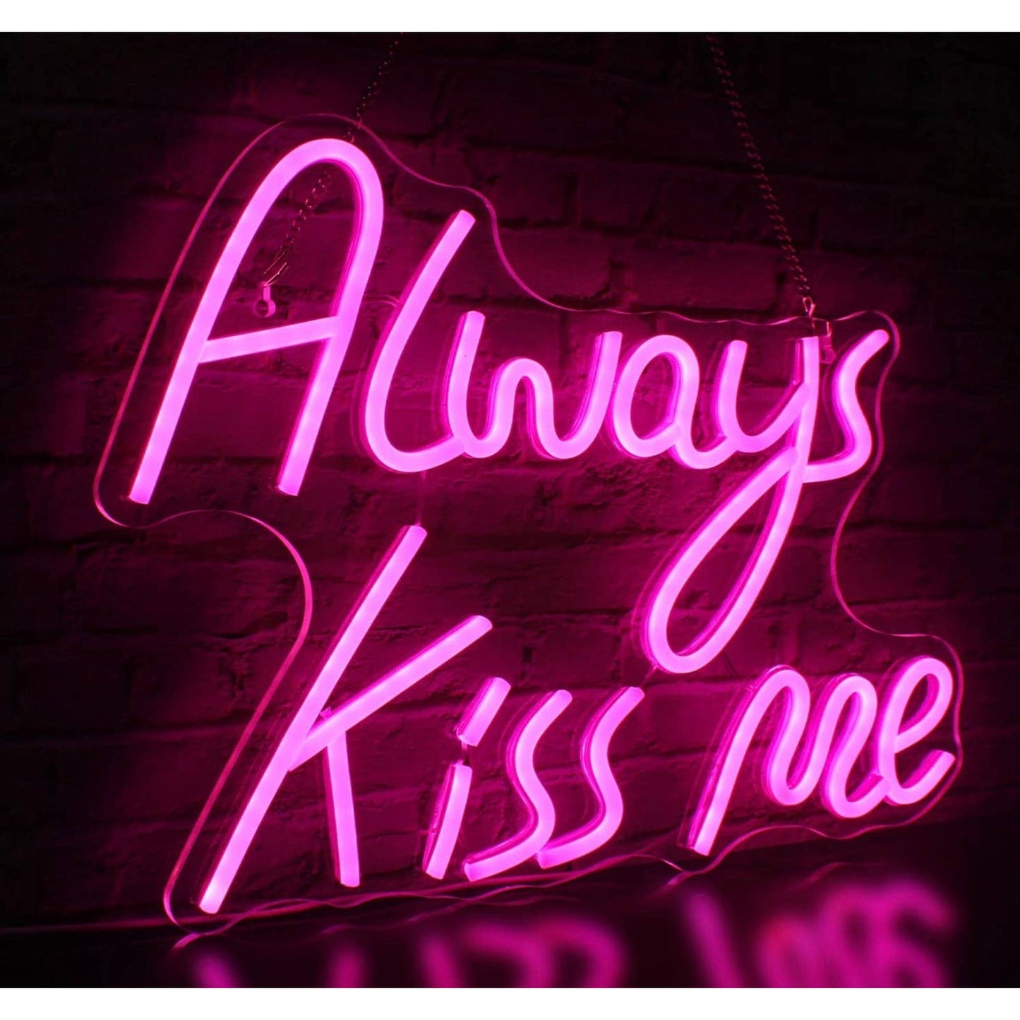Fun Bright “Always Kiss Me” LED Night Light Room Wall Decoration